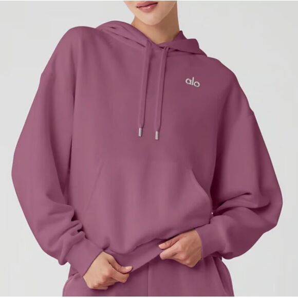 ALO Yoga Tops - Alo Yoga Accolade Hoodie Soft Mulberry, XS (A8)